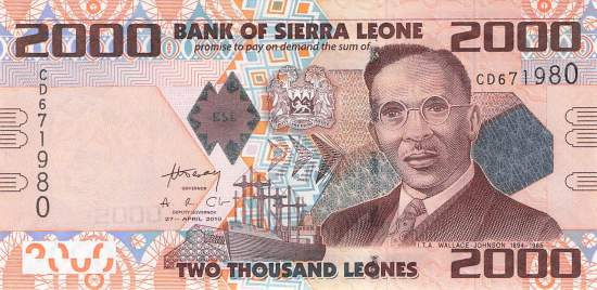 Sierra Leone p31a 2000 Leones 2010